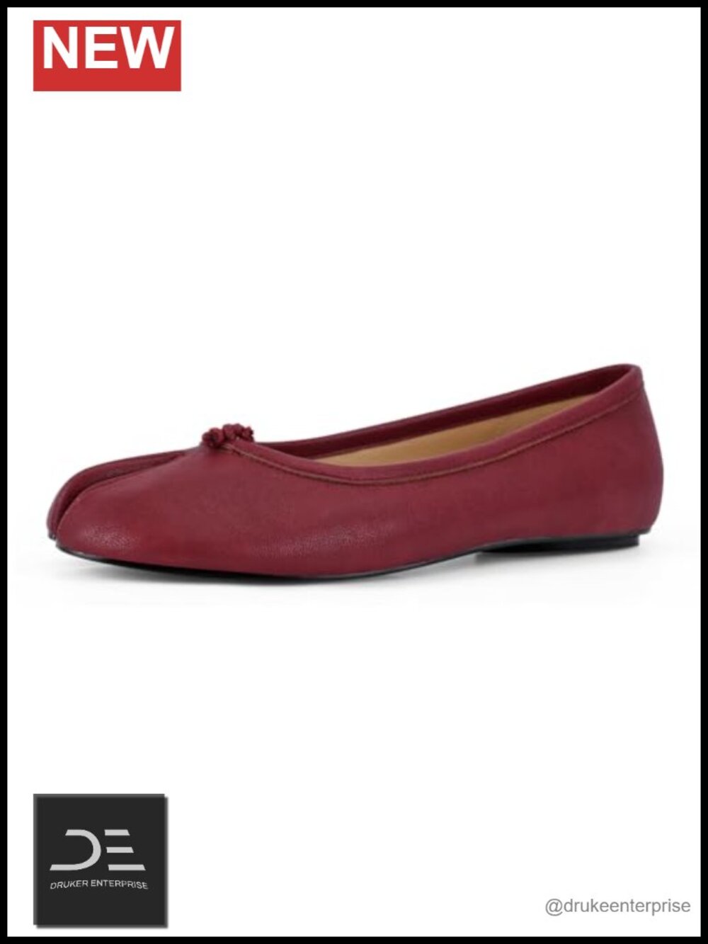 Split Toe Ballet Flats Women Comfort Slip-On Work Shoes PU